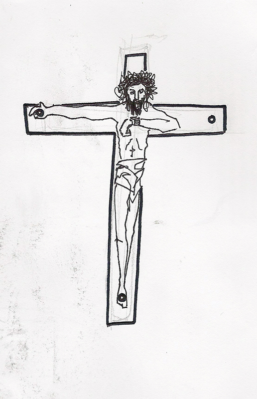 Dessin - Crucifix de l\'ennui © L\'Oeil d\'Édouard