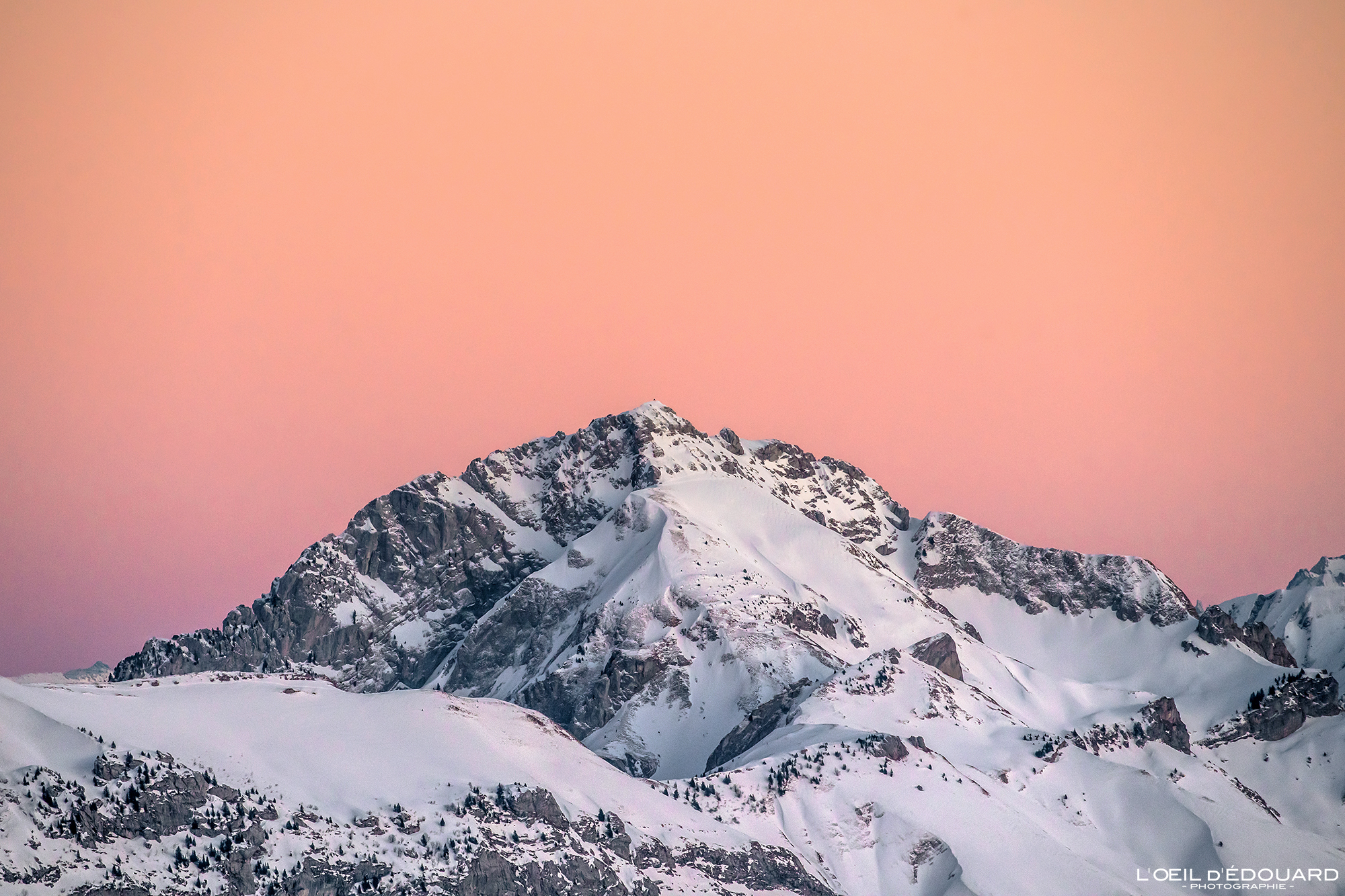 Mont Trélod au coucher de soleil, Massif des Bauges © L\\\'Oeil d\\\'Édouard - Tous droits réservés