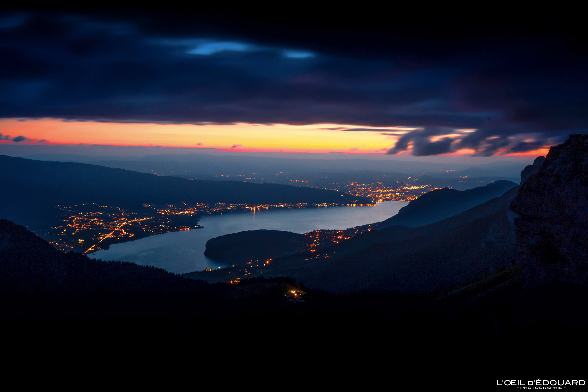Coucher de soleil, Lac d'Annecy © L'Oeil d'Édouard - Tous droits réservés